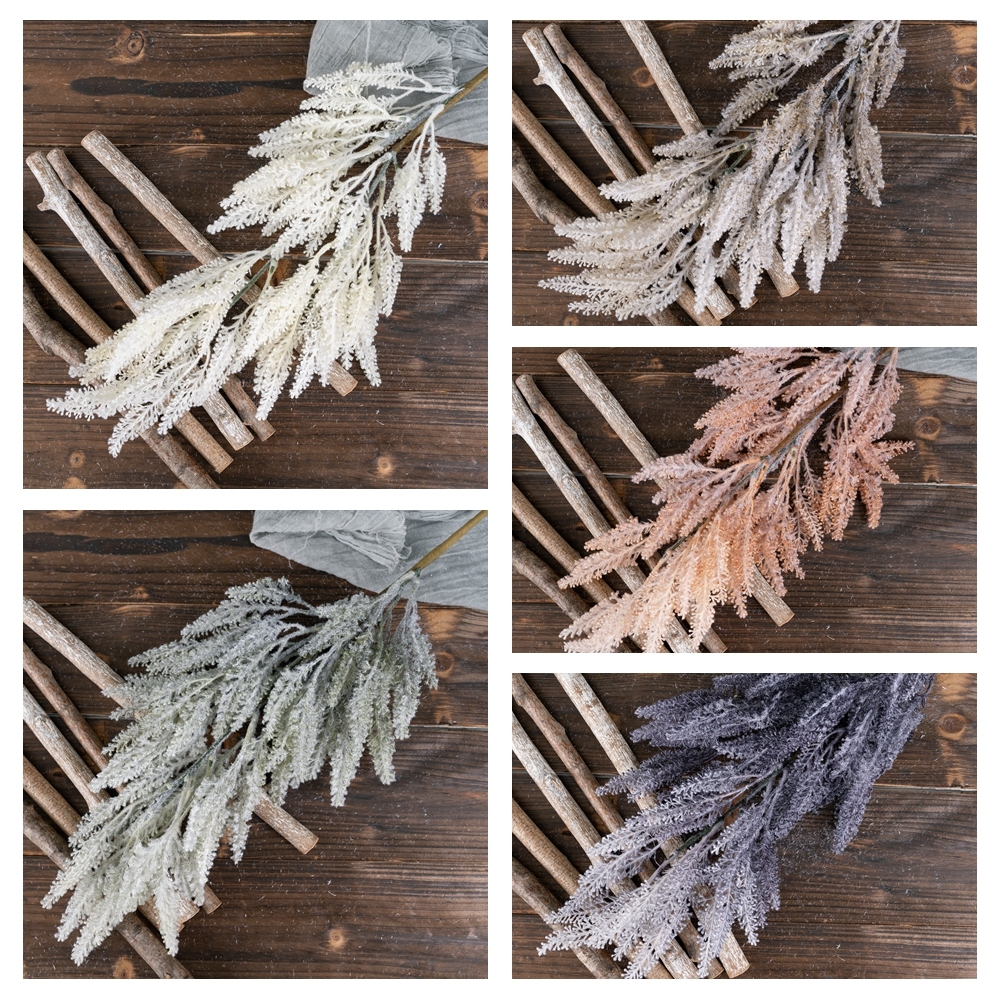 MW09111 Long Branch Flocked Sage Leaf Branches for Home Office Flowers Bouquet Centerpiece Wedding Decoration