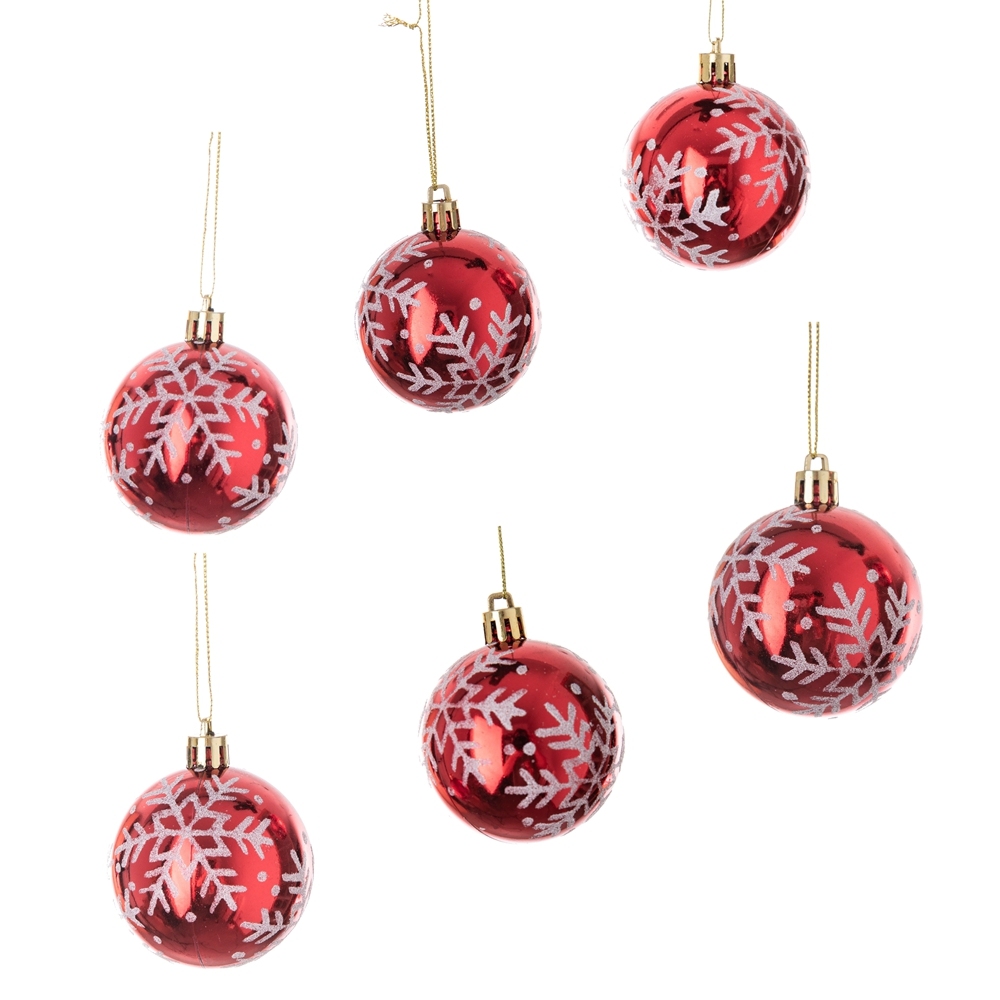 CF99101 Red Decorative boxed plastic Christmas balls ornaments for Christmas Home Decoration
