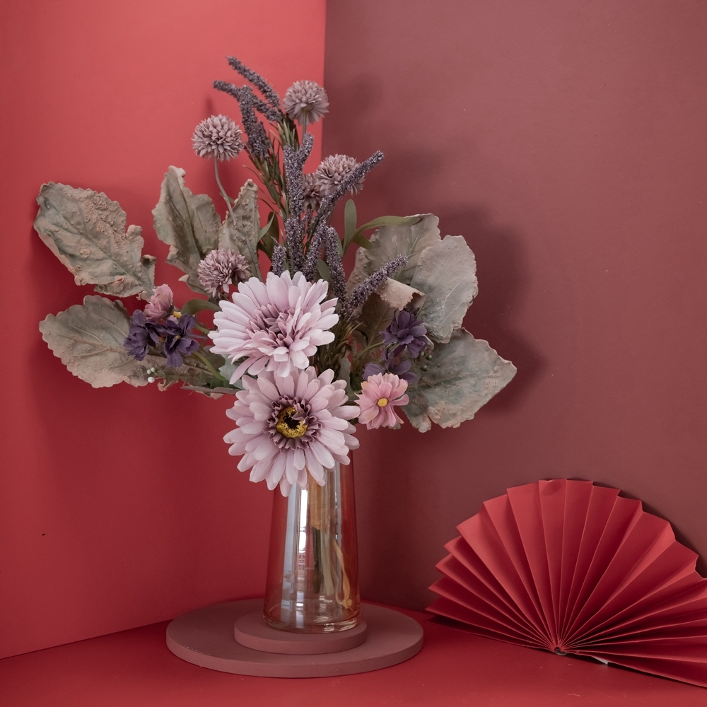 CF01014 Wholesale Artificial Flower Bouquet Gerbera Chrysanthemum Realistic For Flower Wall Backdrop