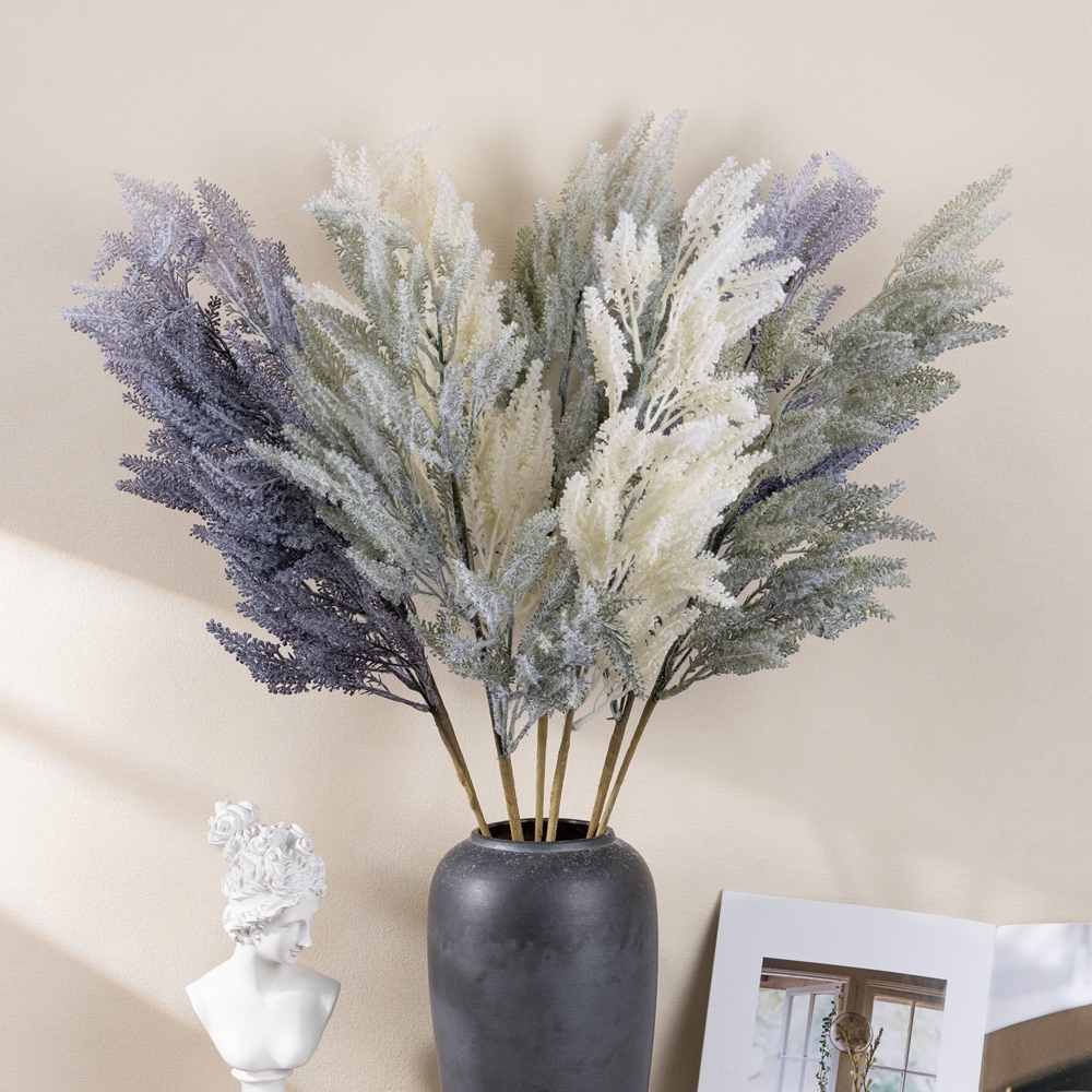 MW09111 Long Branch Flocked Sage Leaf Branches for Home Office Flowers Bouquet Centerpiece Wedding Decoration