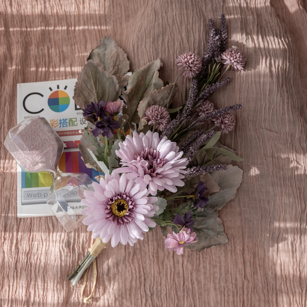 CF01014 Wholesale Artificial Flower Bouquet Gerbera Chrysanthemum Realistic For Flower Wall Backdrop