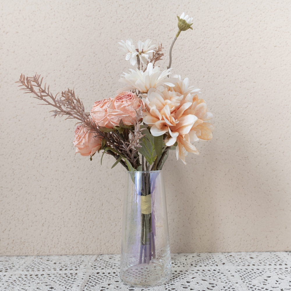 CF01002 Artificial Flower Bouquet Dahlia Cheap Wedding Centerpieces Christmas Picks