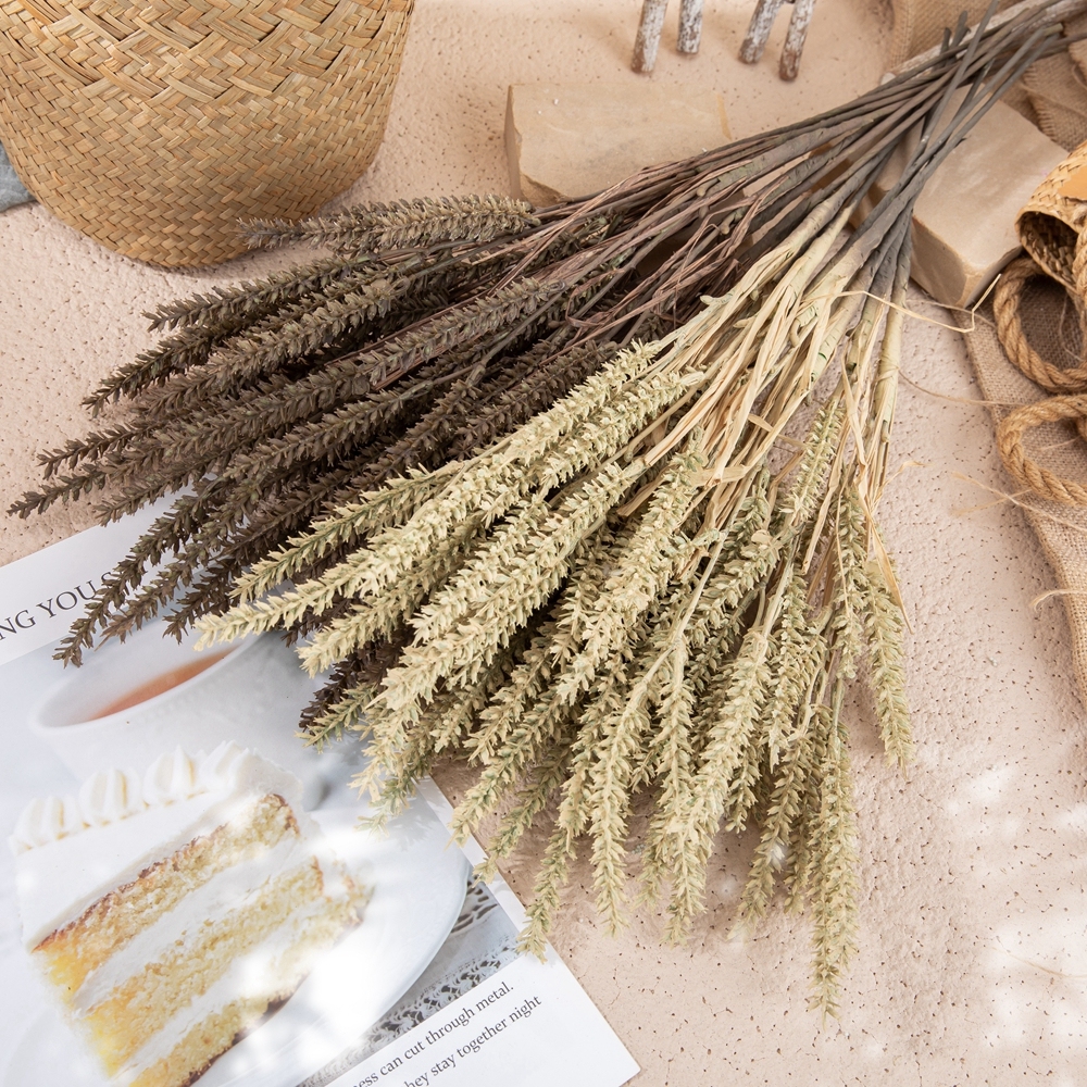 MW89003 Artificial Plastic Wheat Branch Overall Length 49cm for Home Wedding Decoration