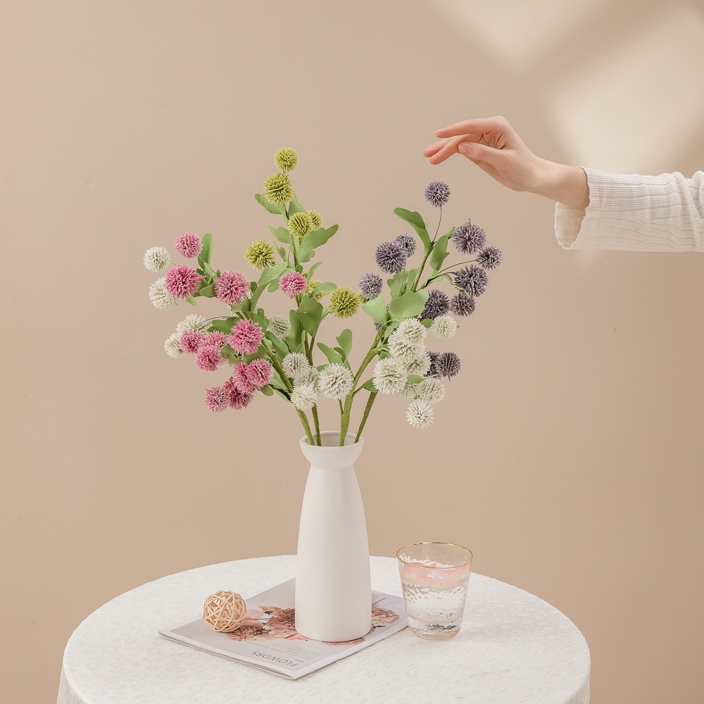 MW61213 Popular Artificial Flower Plastic White Artificial Dandelion For Decorative Flower