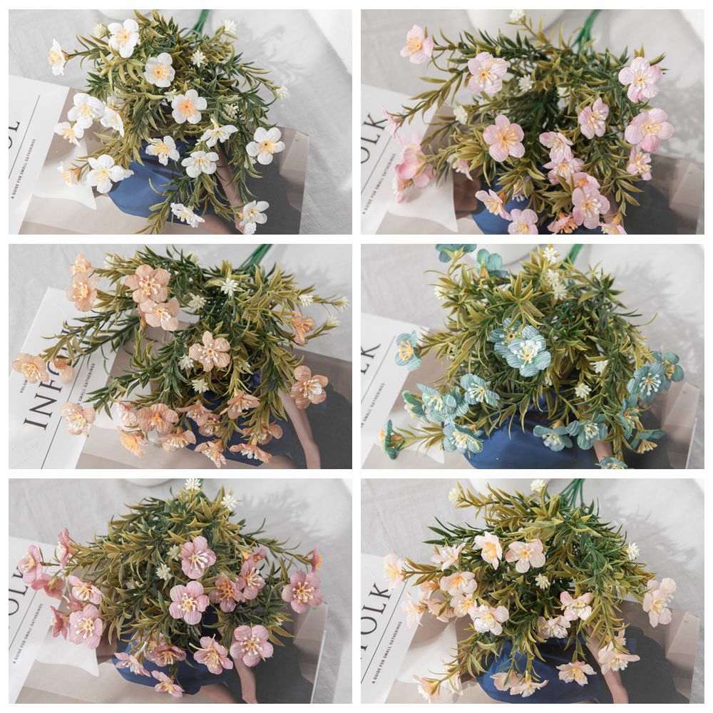 MW81111 Hot Sale Artificial Flower Bouquet Fabric Petal Plastic Leaves Orchid For Decorative Flowers and Plants