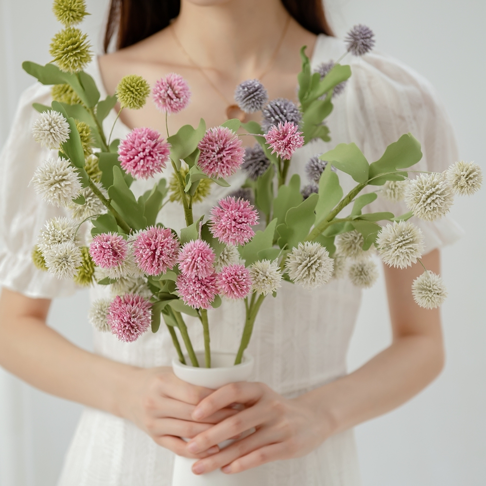 MW61213 Popular Artificial Flower Plastic White Artificial Dandelion For Decorative Flower