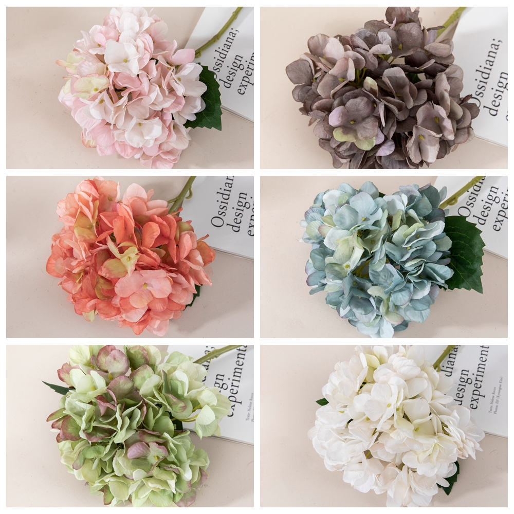 MW52665 Artificial Flower Hydrangea Hot Selling Wedding Decoration Silk Flowers