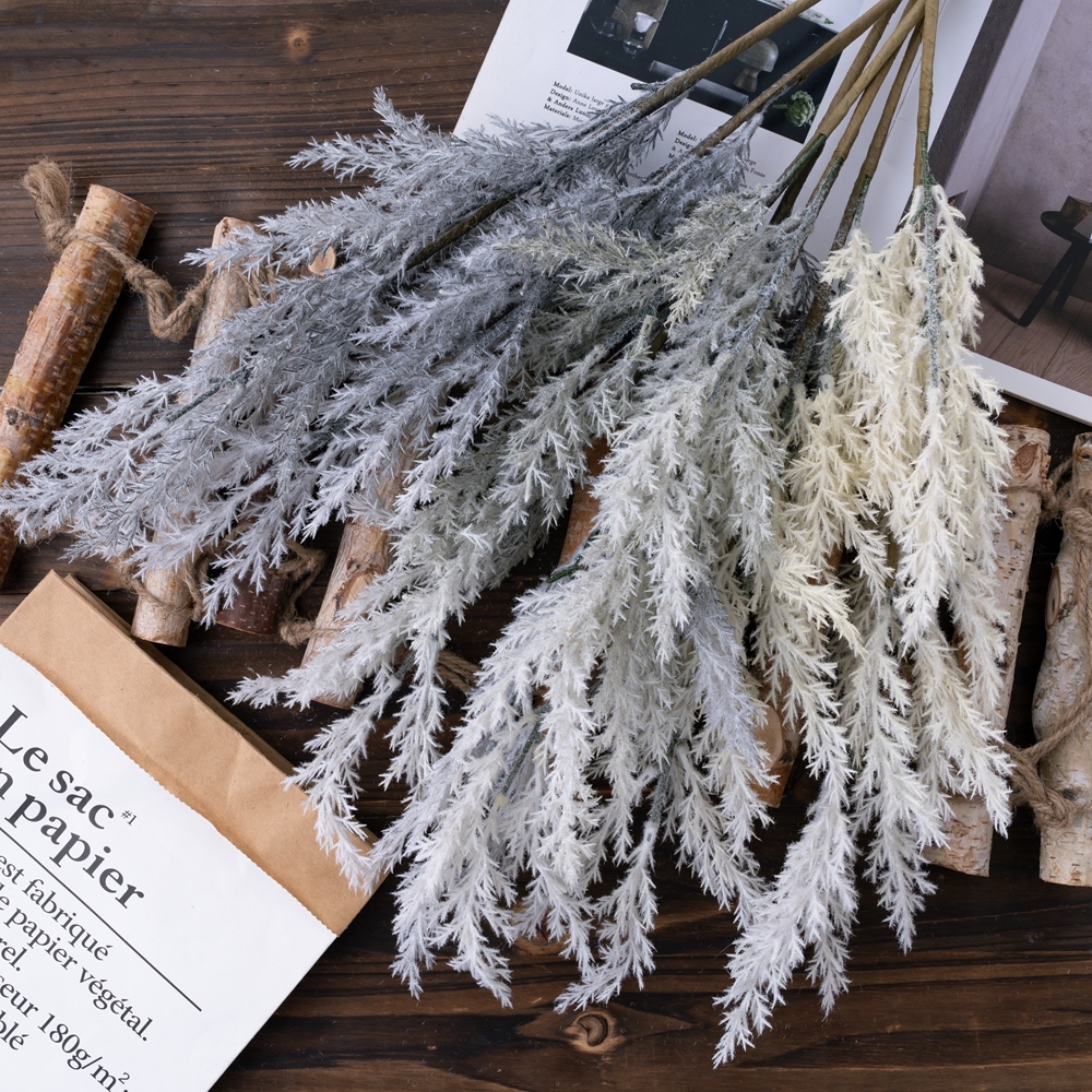 MW09104 Astilbe Cypress Long Branch Flocking Artificial Flowers for DIY Wedding Decor Centerpieces Arrangements Bouquets