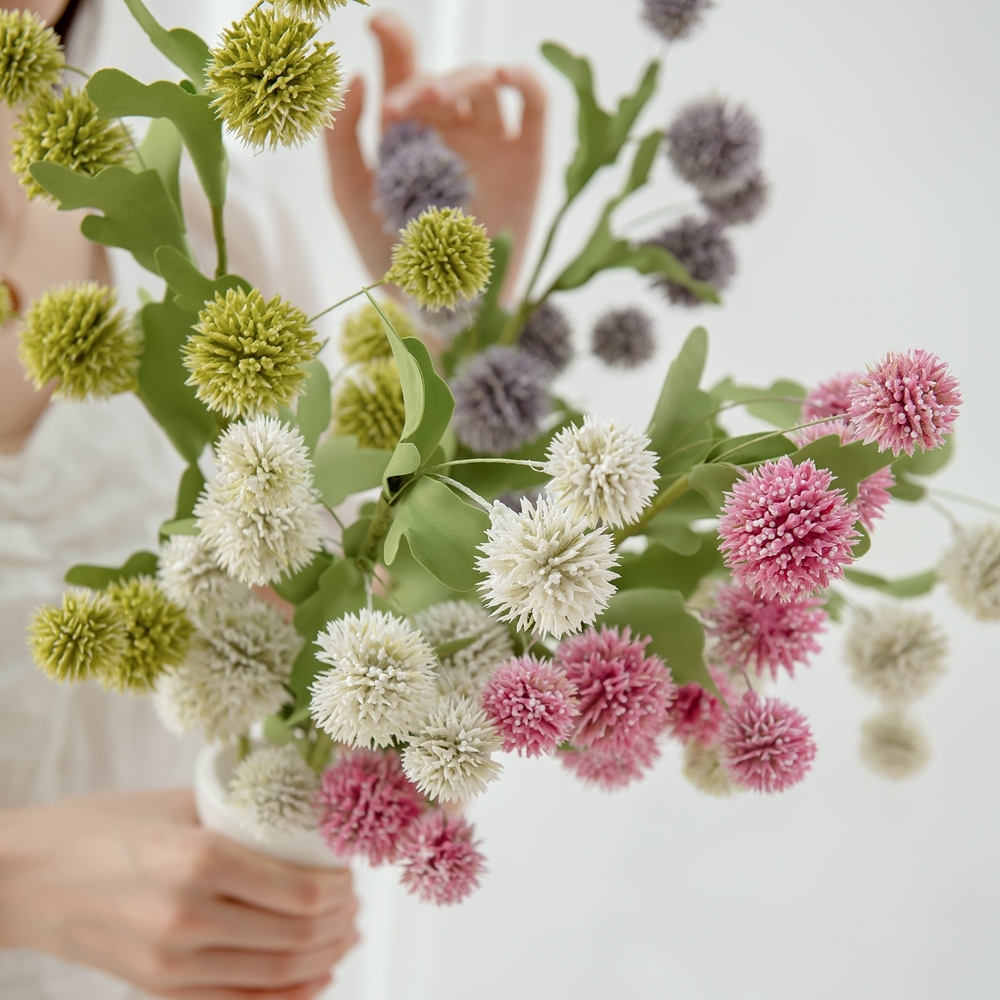 MW61213 Popular Artificial Flower Plastic White Artificial Dandelion For Decorative Flower