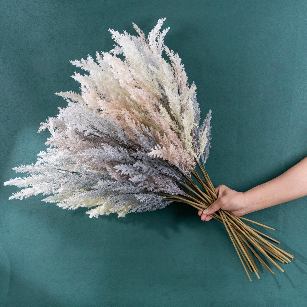 MW09104 Astilbe Cypress Long Branch Flocking Artificial Flowers for DIY Wedding Decor Centerpieces Arrangements Bouquets