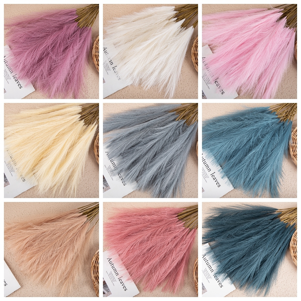 MW85102 Cheap Artificial mini Pampas Grass Single Branch Total Length 56.5 cm for Wedding Home Decoration