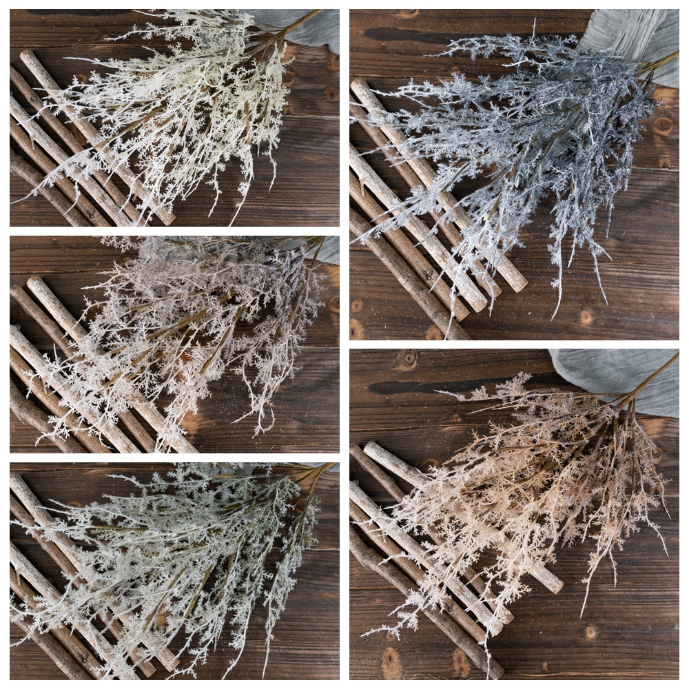 MW09105 Artificial Plastic Plant Cedar Sprigs Picks Cedar Twig Stems Picks for Christmas Holiday Winter Home Decor