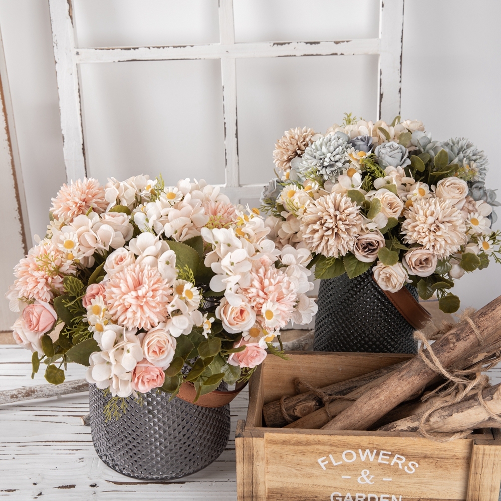 MW66792 Artificial Flower Bouquet Autumn Chamomile Bouquet Hot Selling Garden Wedding Decoration