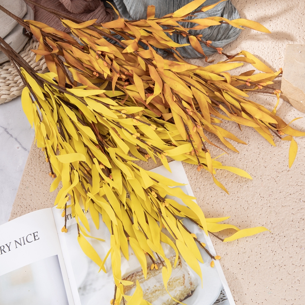 MW61284 Wholesale Artificial Flower Plant PE Length 79cm Bamboo Leaf Branch Decorative Flowers and Plants