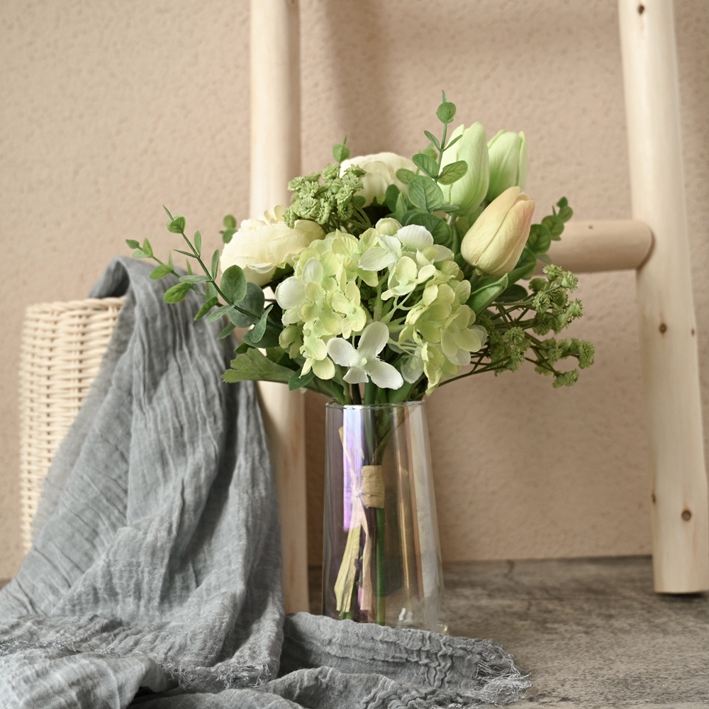 CF01071 Artificial Lotus Tulip Hydrangea Bouquet New Design Bridal Bouquet