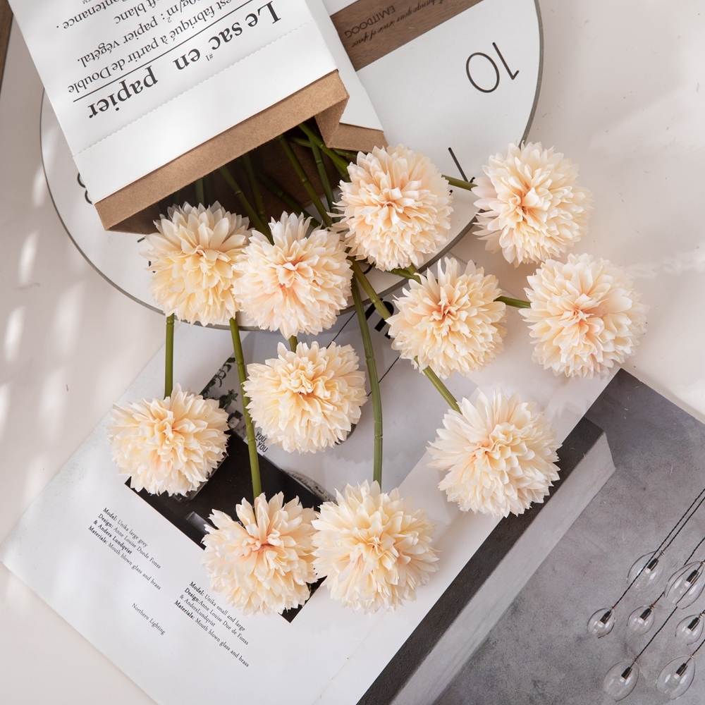 DY1-4044-1 Hot Selling Artificial Champagne Single Dandelion Wholesale Wedding Supplies For Silk Flowers