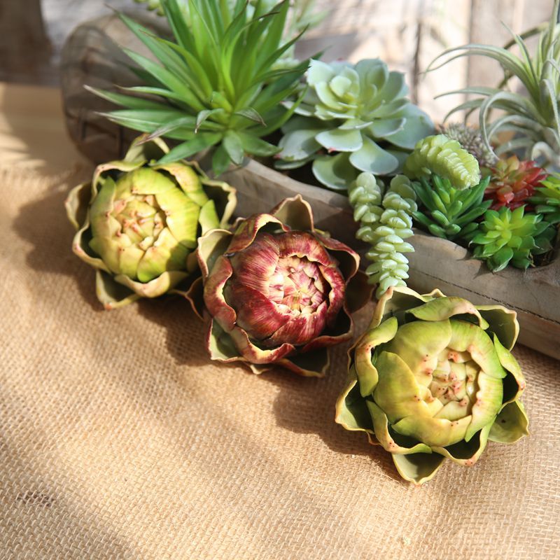 MW25583 Popular Artificial Flower Succulent Plants Foam Artichokes For Flower Wall Backdrop