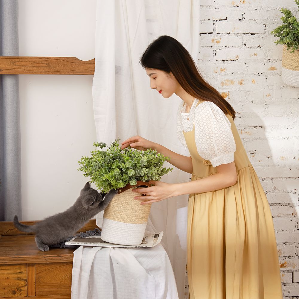 GF16296A Hot Sale Artificial Flower Plant Eucalyptus Artifical Plastic Decorative Flowers and Plants