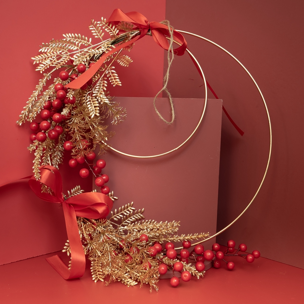 CF01056 Artificial Berry Double Wreath New Design Christmas Picks Festive Decorations