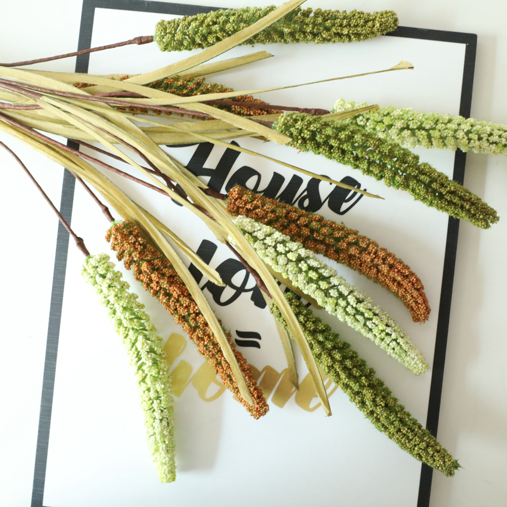 MW09923 Hot Selling Wedding flower wall decoration Plastic Foam Single Stem artificial greenery For Christmas Decoration
