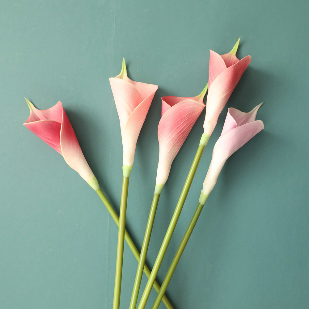 MW01511 Hot Sale Artificial Flower big PU Calla Lily For Flower Wall Backdrop