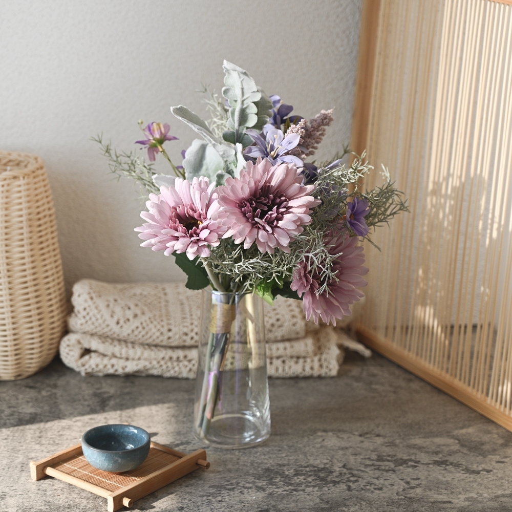 CF01094 Artificial Flower Bouquet Gerbera chrysanthemum Freesia Wholesale Valentine's Day gift