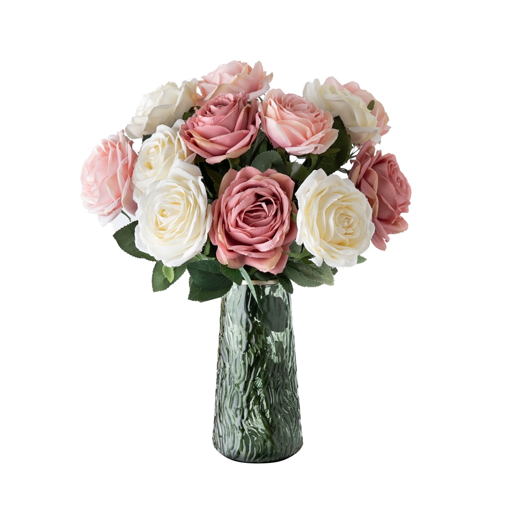 YC1014 Realistic Artificial Flower One Head H:51cm Rose Single Stem For Silk Flowers