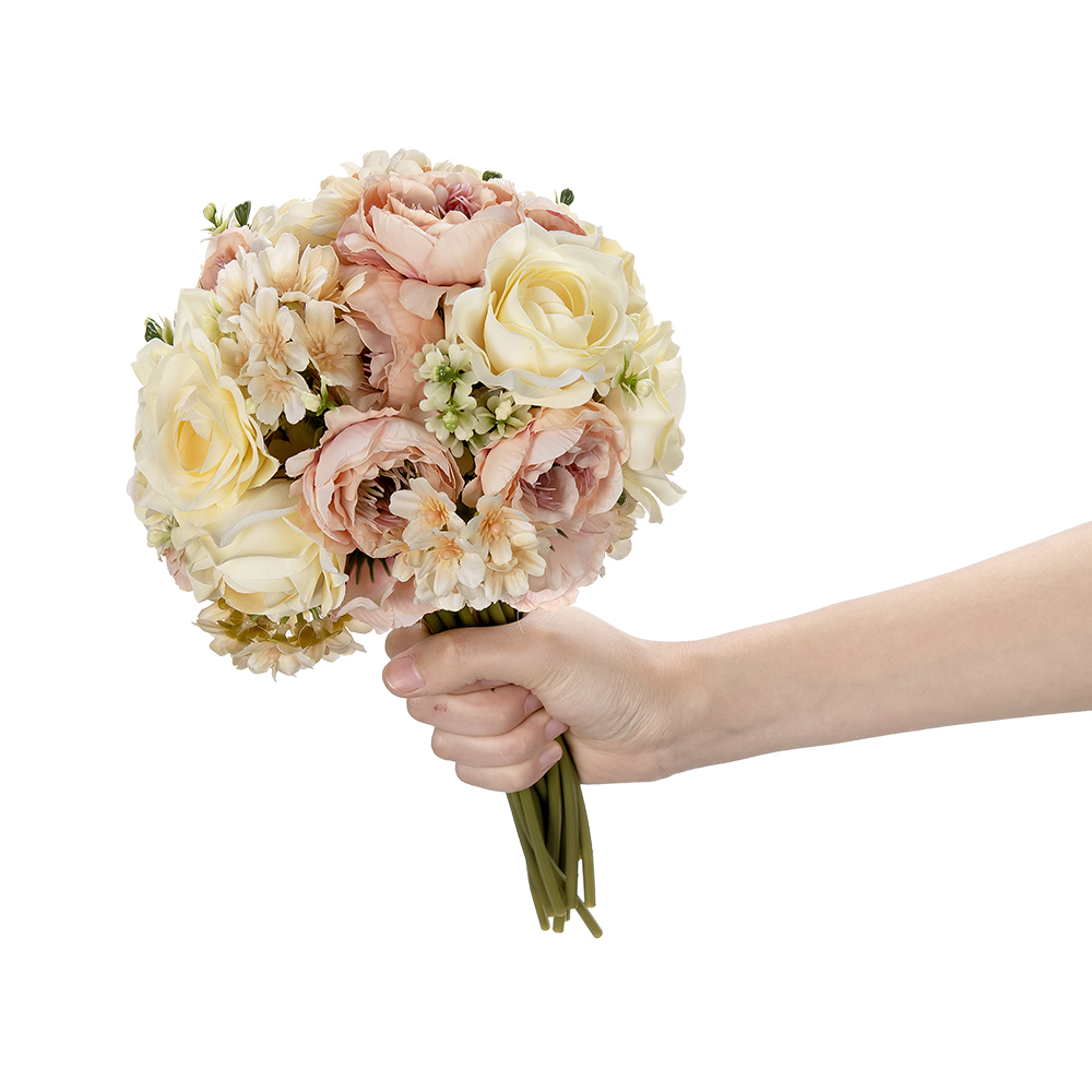 MW83111 China Direct Sale Artificial Flower Bouquet Artificial Rose Lotus Hydrangea For Christmas Picks