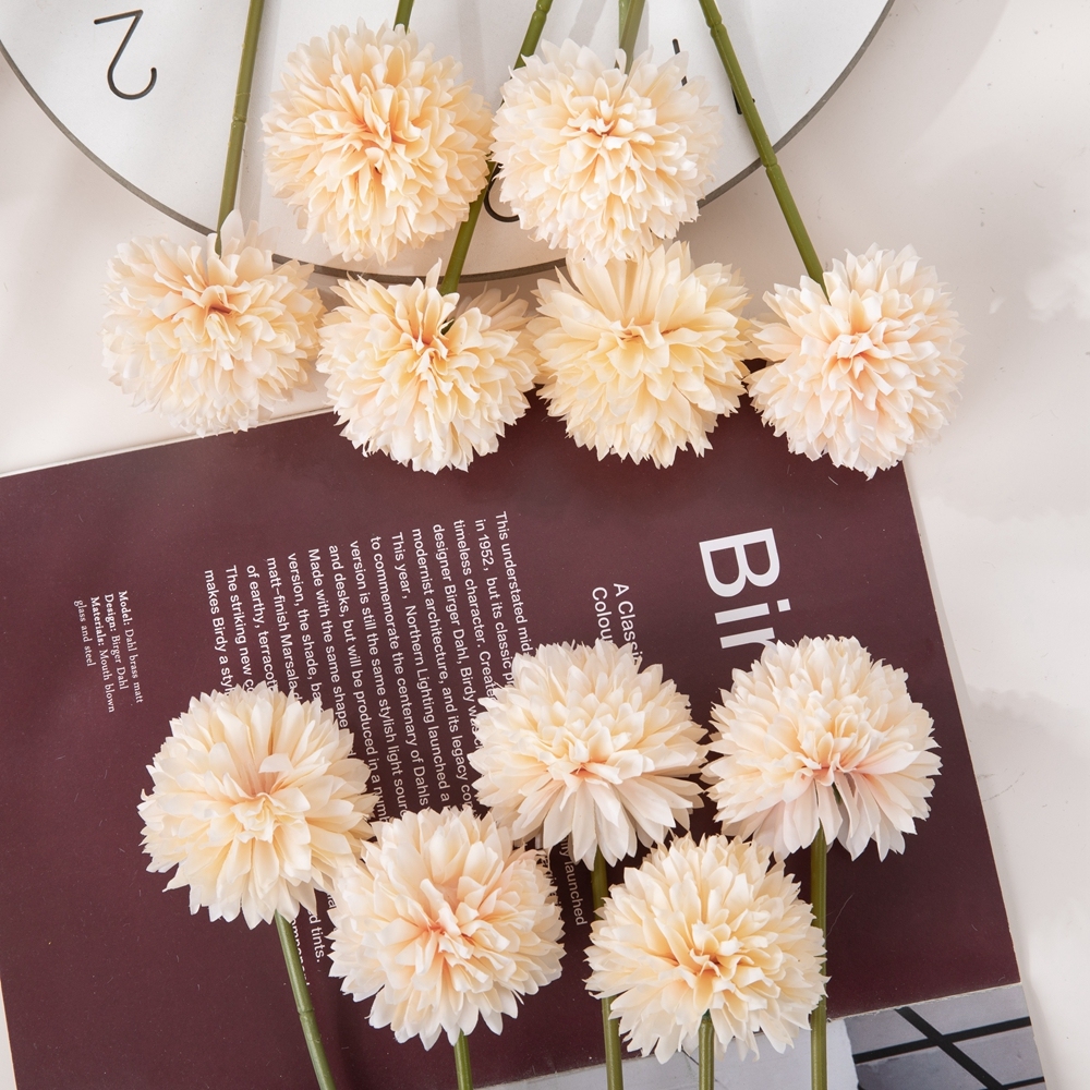 DY1-4044-1 Hot Selling Artificial Champagne Single Dandelion Wholesale Wedding Supplies For Silk Flowers