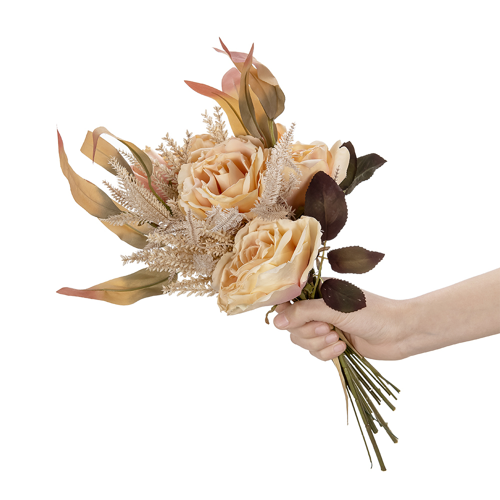DY1-4375 Factory Direct Sale 2021 Decoration Home Artificial Rose*3 Bundle*7 For Wedding Decoration