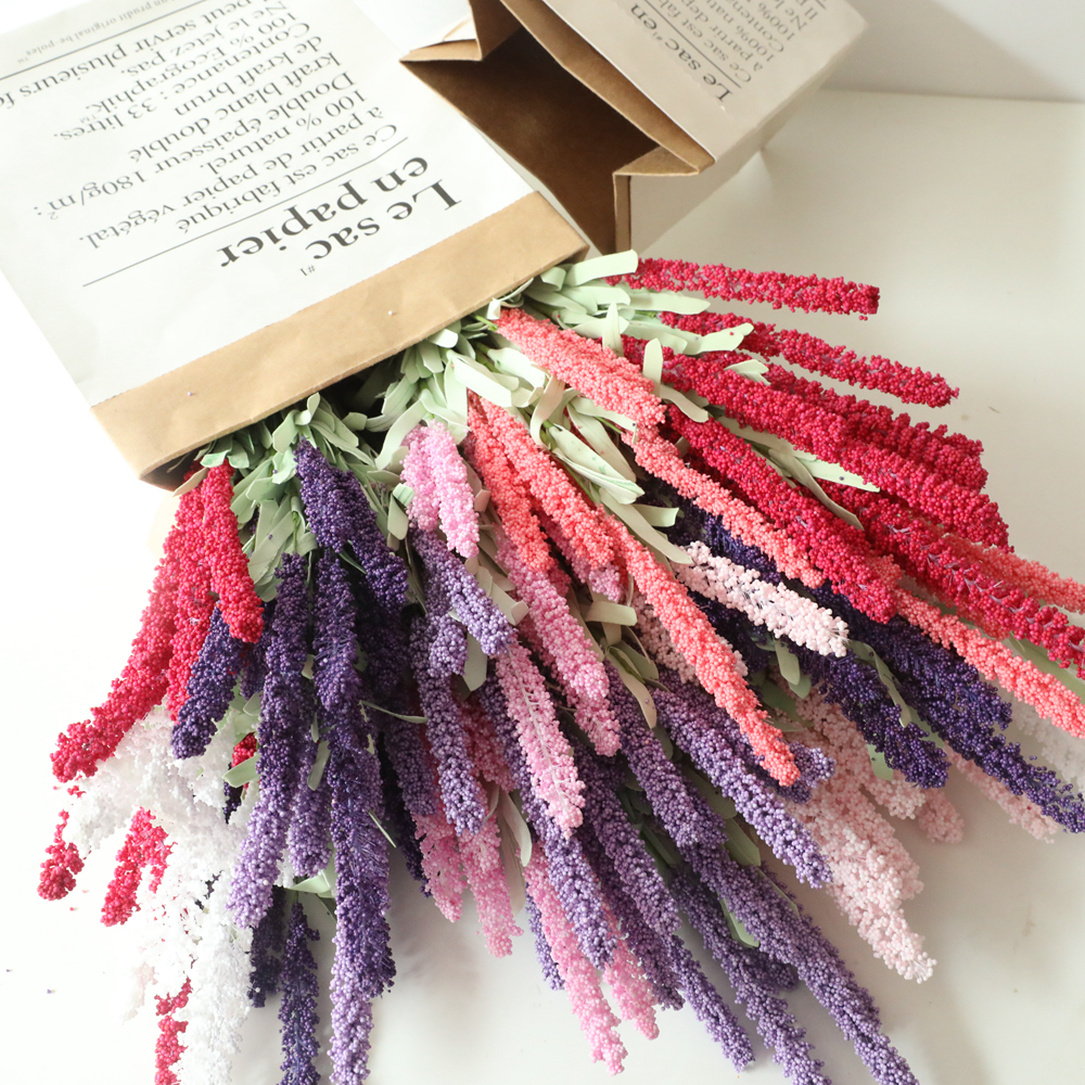 MW09903 High Quality Artificial Flower PE Lavender Single Spray For Silk Flowers
