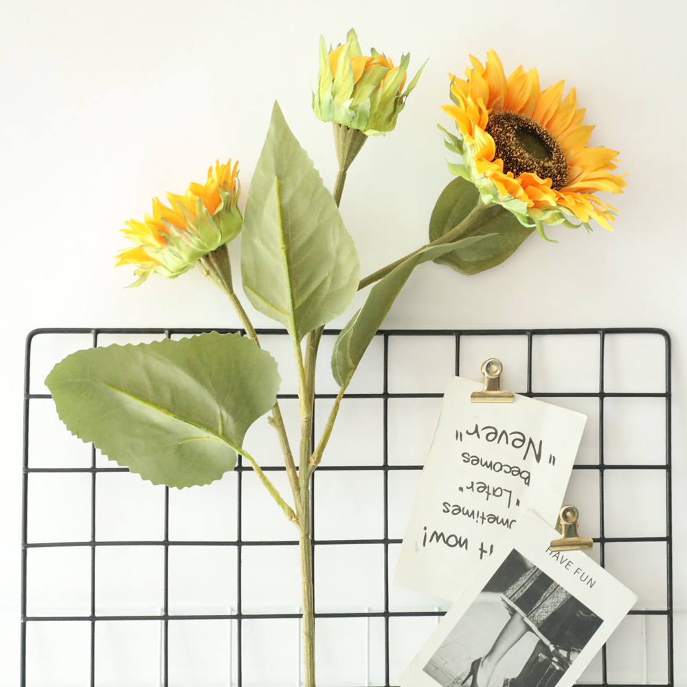 GF14710 Realistic Artificial Flower Fabric Big One Head Sunflower For Silk Flowers