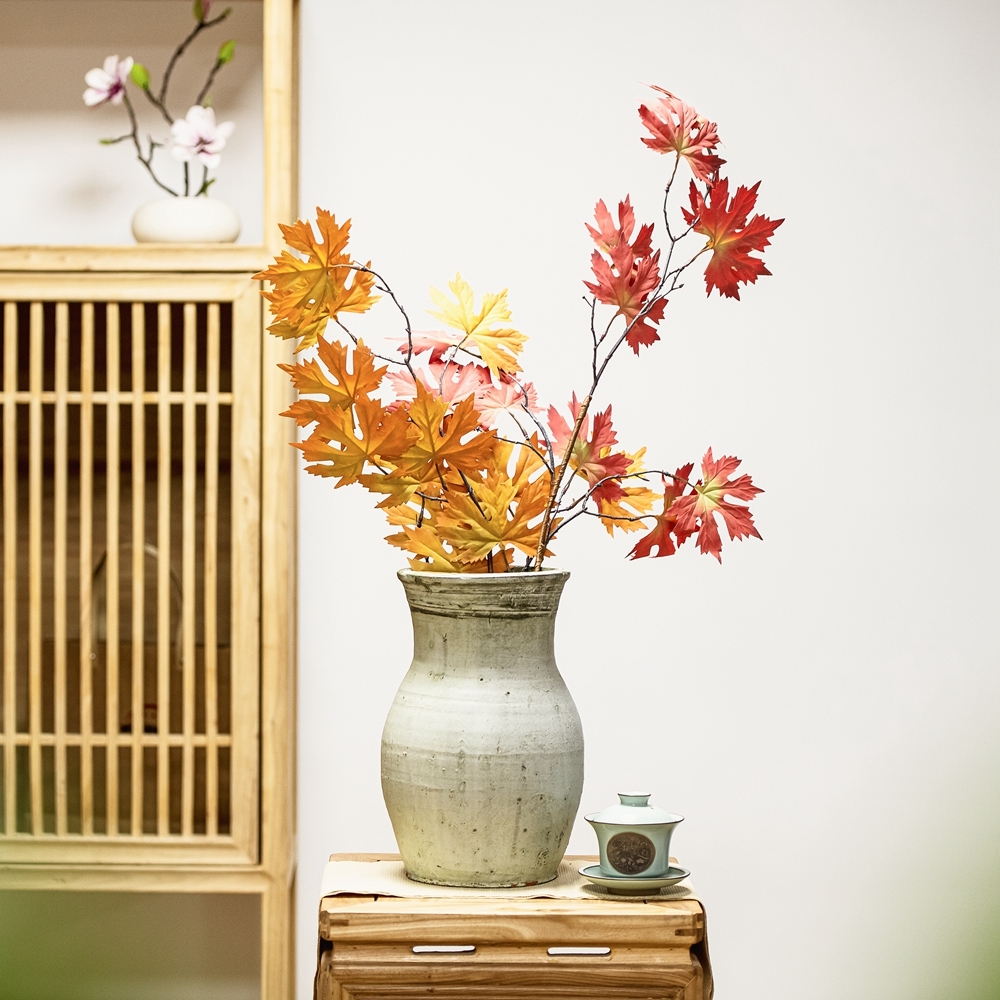 DY1-4184A Factory Direct Sale Artificial Tree Branches And Leaves Fabric Maple Leaf For Silk Flowers