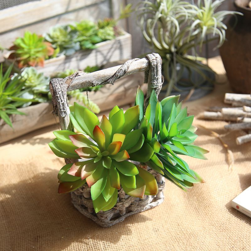 MW17698 Wholesale Artificial Succulent Plants Arrangements Lotus/ Pistia Stratiotes Succulent Pick For Christmas Decoration
