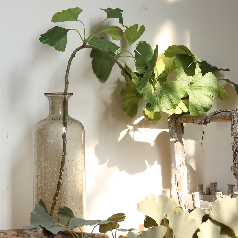 DY1-2575 Factory Direct Sale real touch Artificial Flower Plant Ginkgo Leaf yellow/green leaves for Flower Wall Backdrop