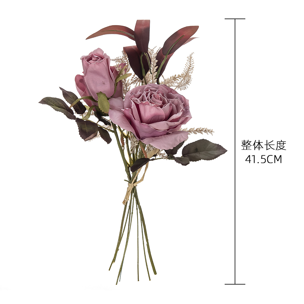 DY1-4375 Factory Direct Sale 2021 Decoration Home Artificial Rose*3 Bundle*7 For Wedding Decoration