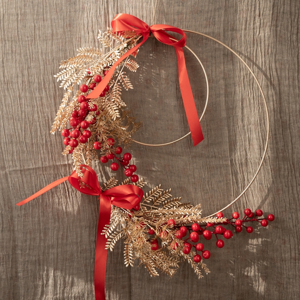 CF01056 Artificial Berry Double Wreath New Design Christmas Picks Festive Decorations