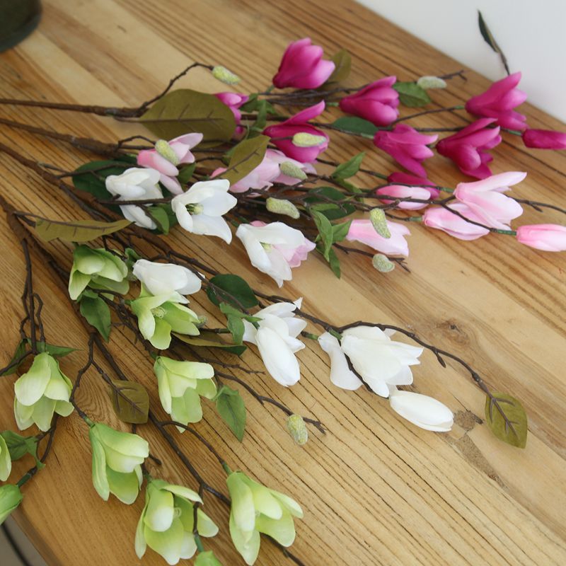 DY1-1868 Preserved Luxury Artificial Silk Flowers Orchid Magnolia Spray Home Party Wedding Decor