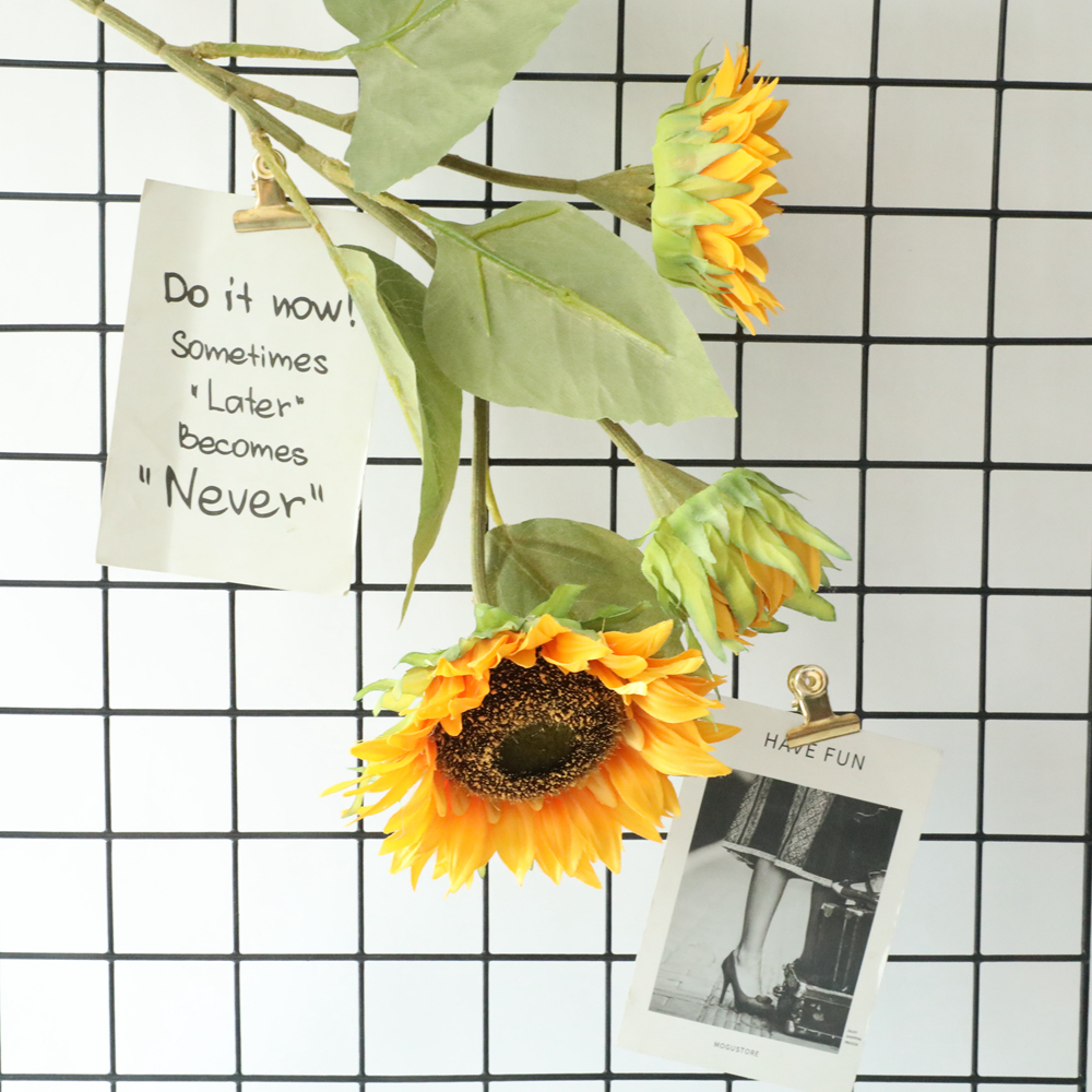 GF14710 Realistic Artificial Flower Fabric Big One Head Sunflower For Silk Flowers