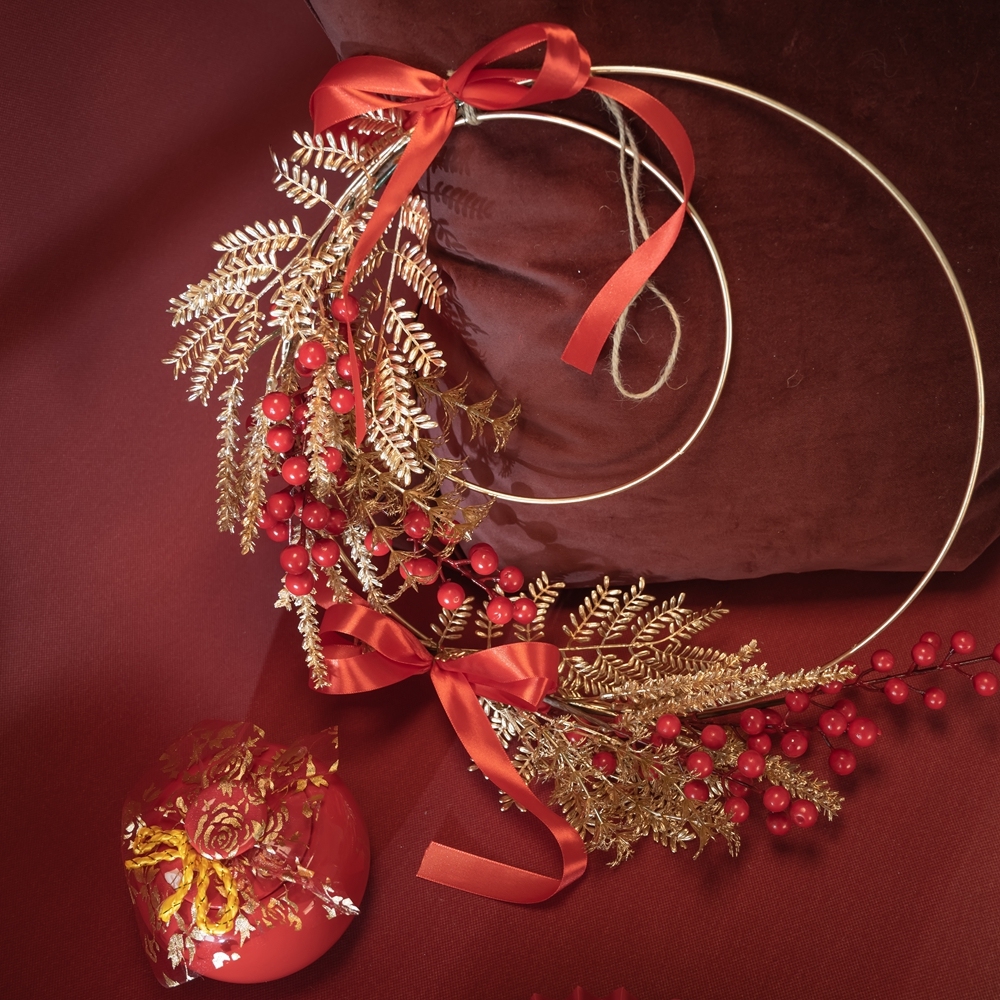 CF01056 Artificial Berry Double Wreath New Design Christmas Picks Festive Decorations