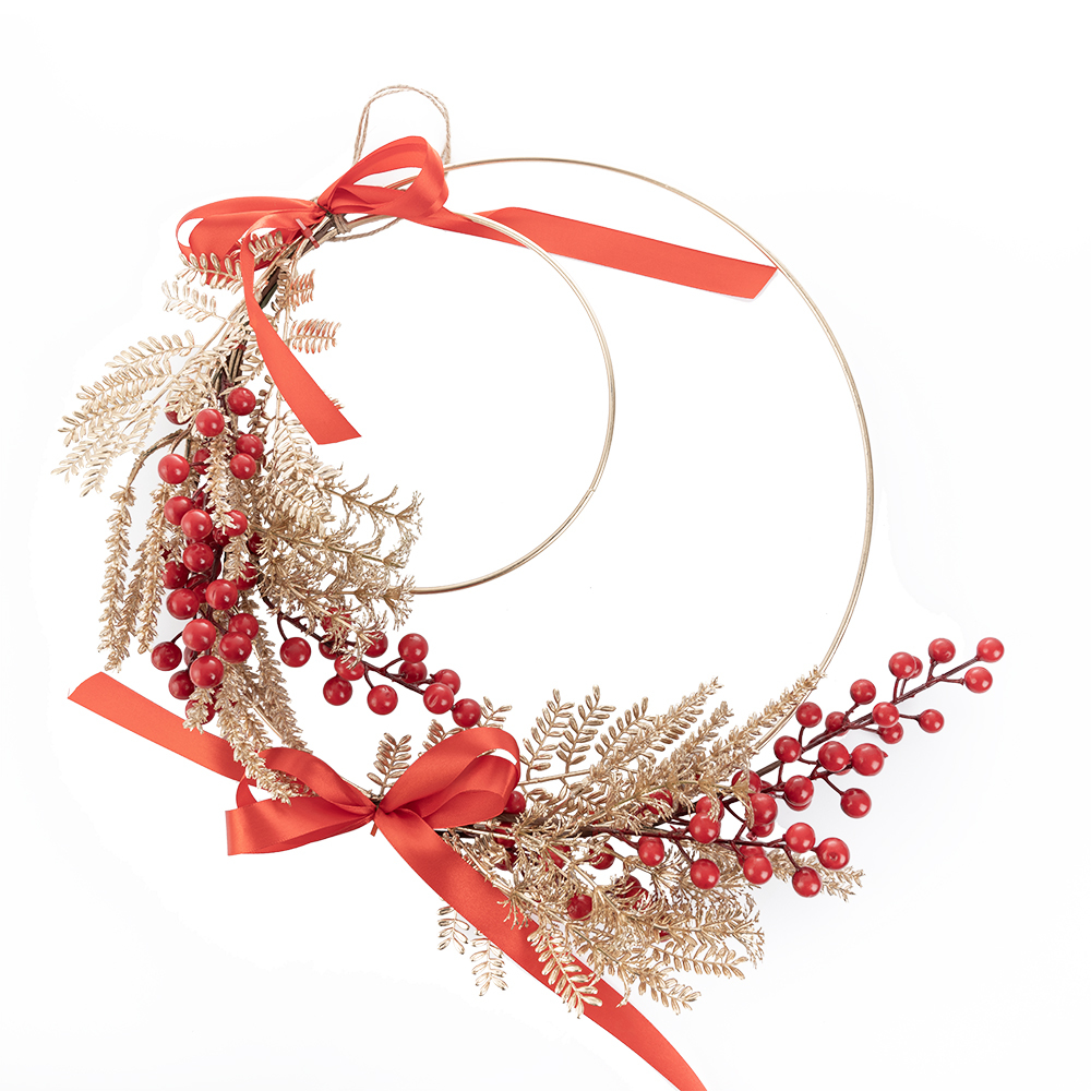 CF01056 Artificial Berry Double Wreath New Design Christmas Picks Festive Decorations