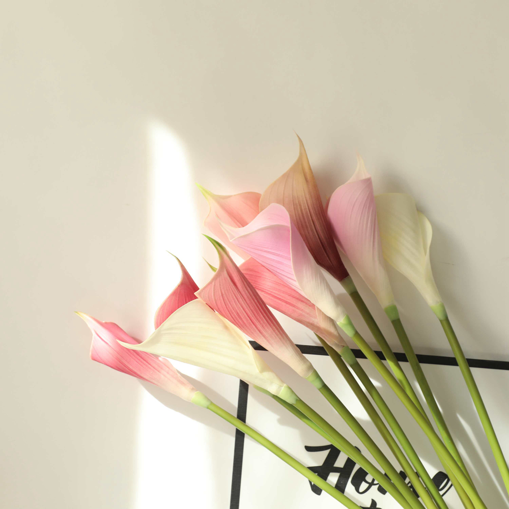 MW01511 Hot Sale Artificial Flower big PU Calla Lily For Flower Wall Backdrop