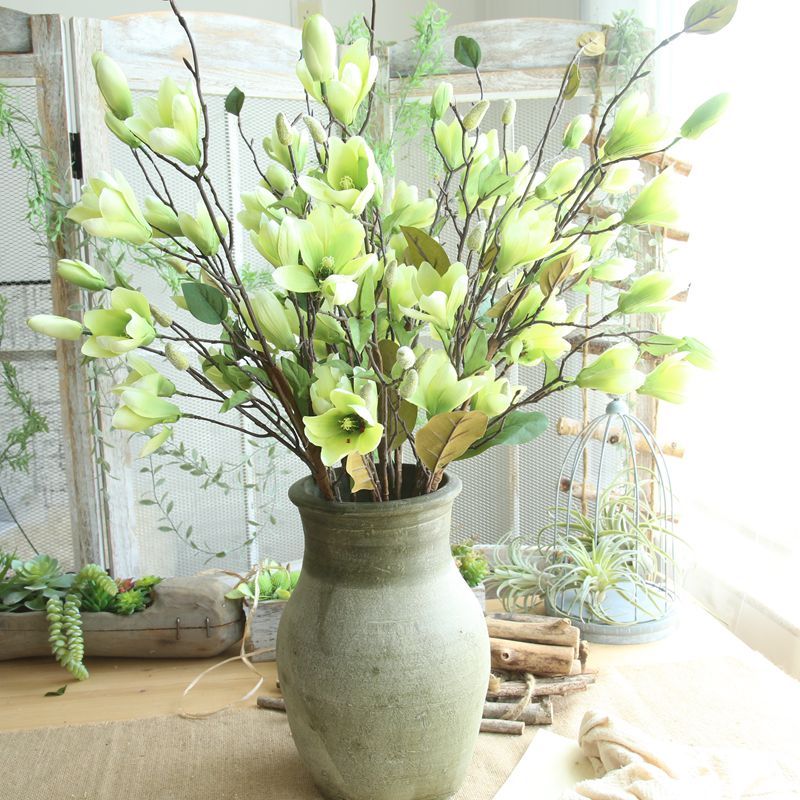 DY1-1868 Preserved Luxury Artificial Silk Flowers Orchid Magnolia Spray Home Party Wedding Decor