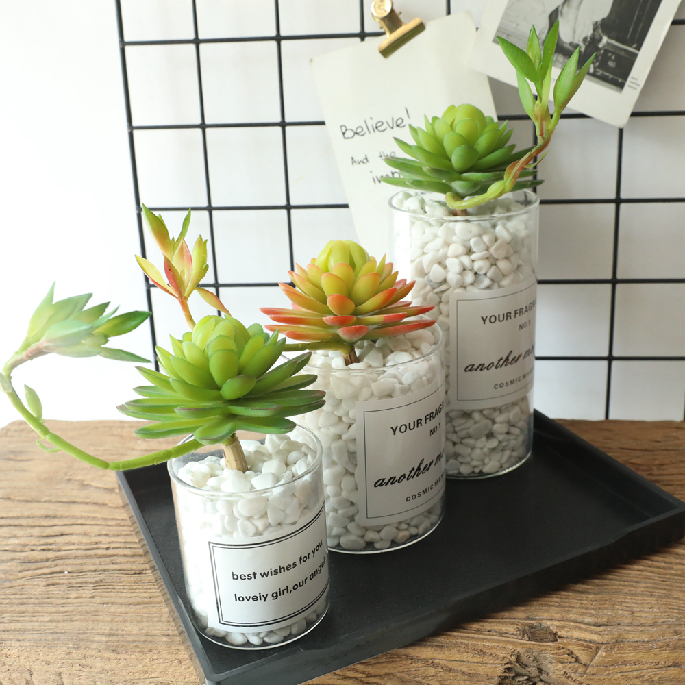 MW17693 Factory Direct Sale Artificial Plastic Succulent Plants Water Lily/Lotos/Candock Succulent Branch For Mother's Day gift