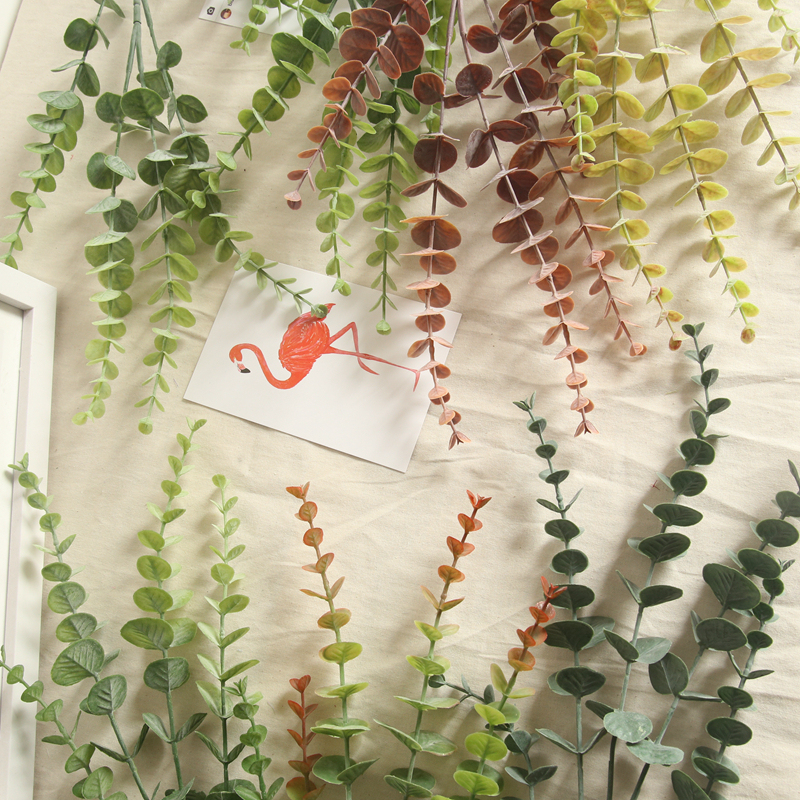 MW20205 Cheap Artificial Flower Plant Plastic Eucalyptus Leaves For Wedding Centerpieces
