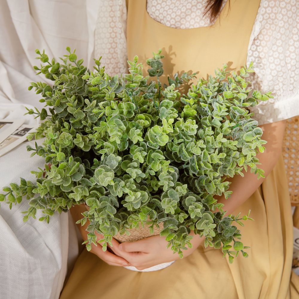 GF16296A Hot Sale Artificial Flower Plant Eucalyptus Artifical Plastic Decorative Flowers and Plants