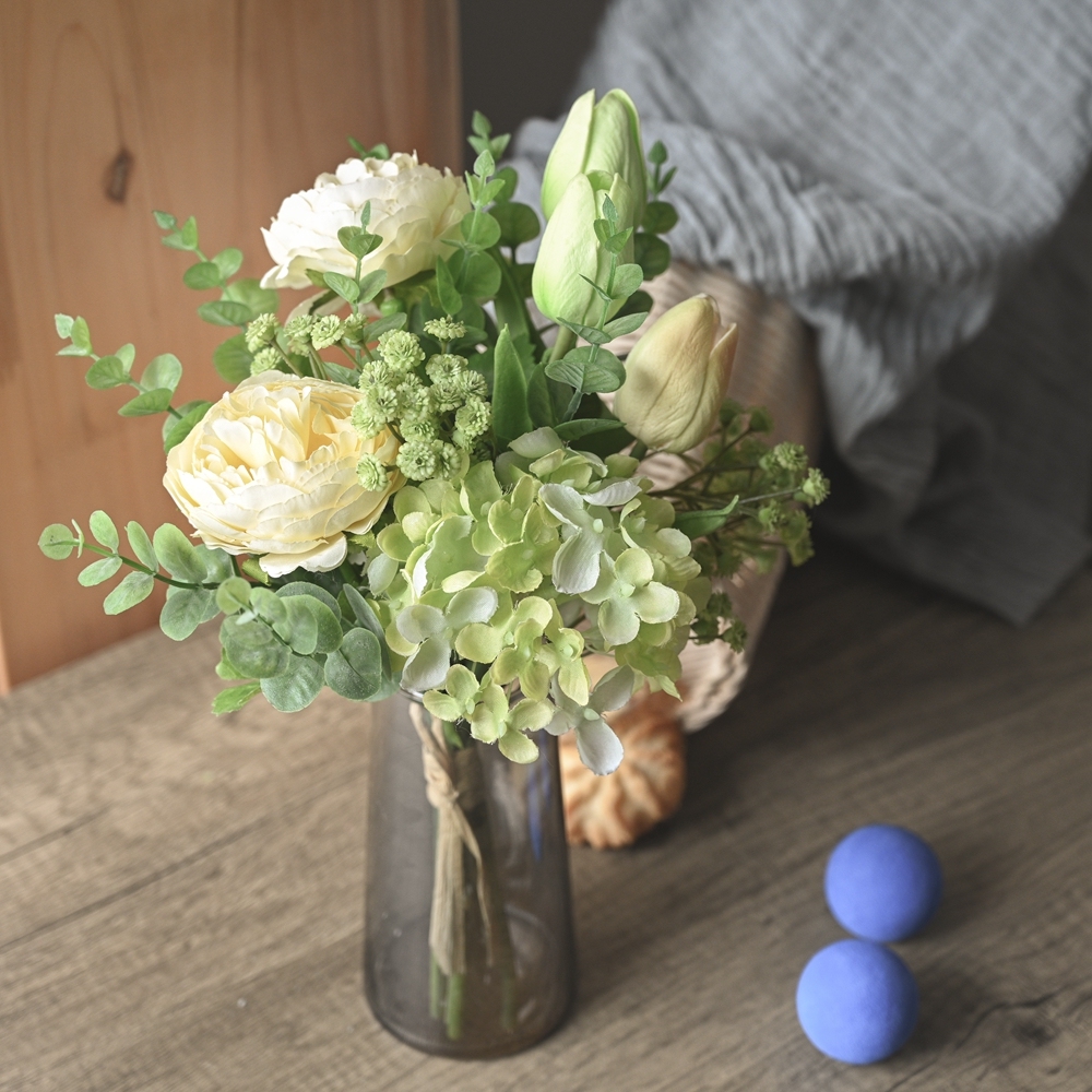 CF01071 Artificial Lotus Tulip Hydrangea Bouquet New Design Bridal Bouquet