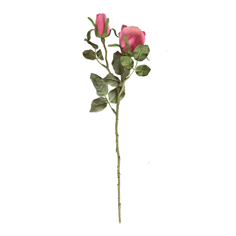 YC1029 Cheap dry burned single Fabric Blue One Head One Bud rose Garden Wedding Decoration