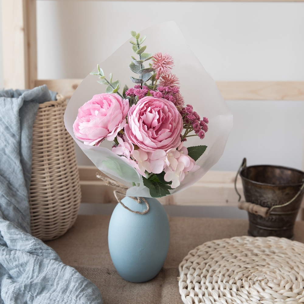 CF01100 Artificial Lotus Hydrangea Bouquet New Design Valentine's Day gift Bridal Bouquet