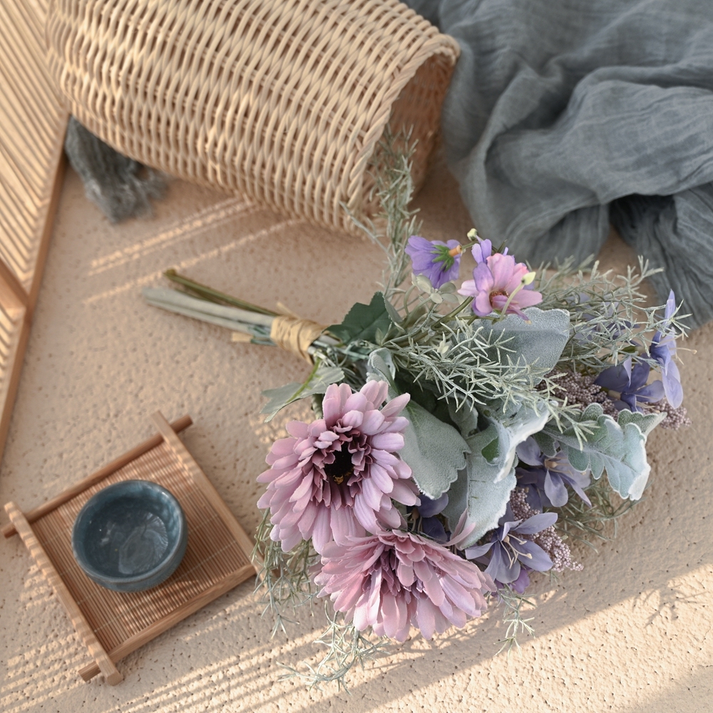 CF01094 Artificial Flower Bouquet Gerbera chrysanthemum Freesia Wholesale Valentine's Day gift